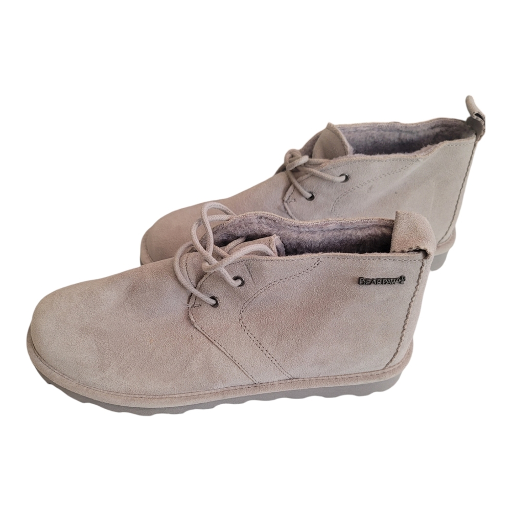 Bearpaw Women's Slip On Skye Chukka Bootie Winter Gray Fog Suede Boot Sz 12 New